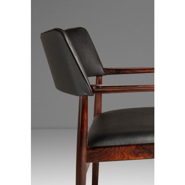 Set of Two (2) MCM Danish Modern Armchairs in Rosewood & Leather by Erik Wørts for Soro Stolefabrik, Denmark, C. 1960's For Sale - Image 12 of 18