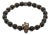 Onyx Stone King Skull Men's Beaded Bracelet For Sale