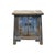 Abstract 16.25" Distressed Bright Blue 2 Doors End Table Nightstand Chest For Sale - Image 3 of 10