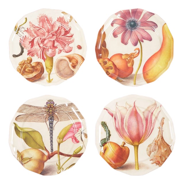 Botaniste Flower Side Plates, Set of 4 For Sale