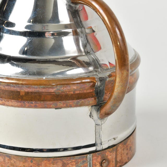 French Vintage French Bistro Carafe With Copper Accents For Sale - Image 3 of 10