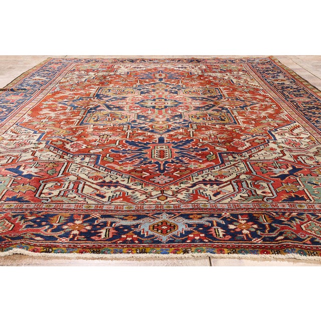 Late 19th Century Persian Heriz Rug, 08'03 X 11'11 For Sale - Image 9 of 10