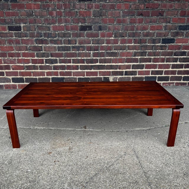 Westnofa Furniture Large Mid-Century Modern Rosewood Coffee Table by Westnofa Bentwood Legs For Sale - Image 4 of 12