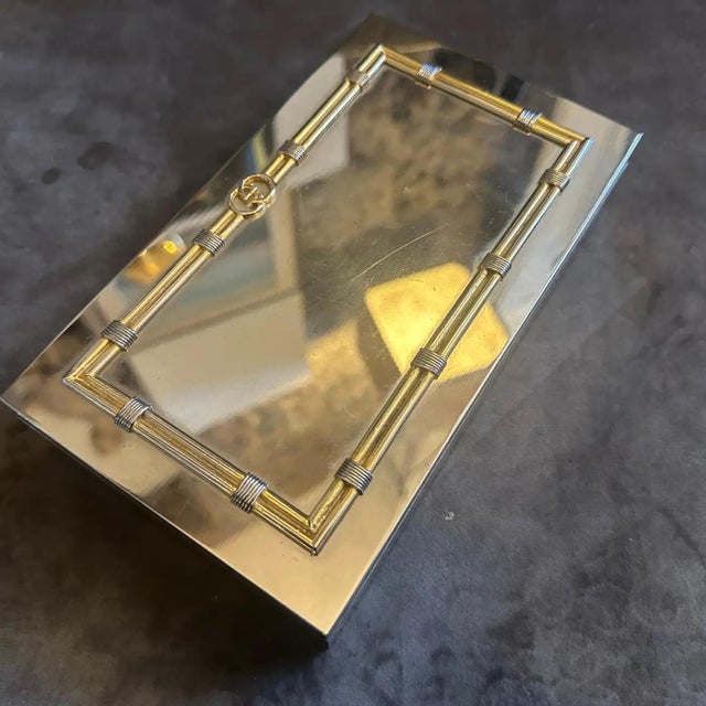 1980s Modern Silver Plated and Brass Luxury Box by Gucci For Sale - Image 6 of 17