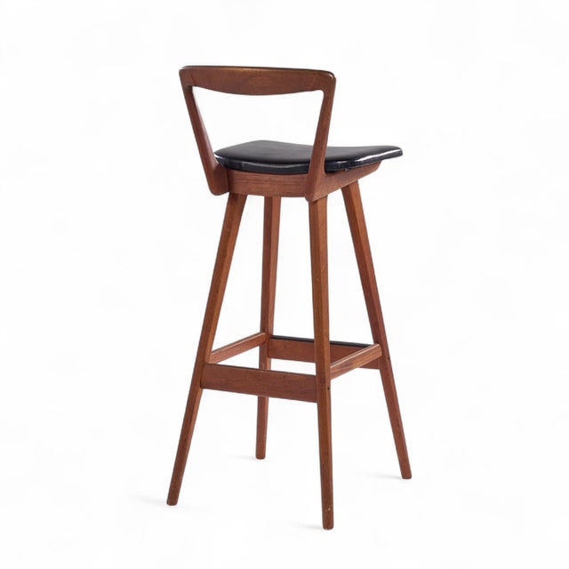 Rosengren Hansen for Brande Møbelfabrik Mid Century Teak Bar Stools - Set of 3 For Sale - Image 10 of 12