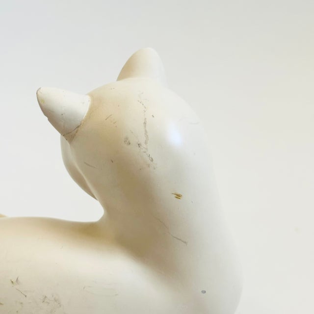 Vintage Art Deco Style Cat Bookend on Black Marble Base For Sale - Image 12 of 15
