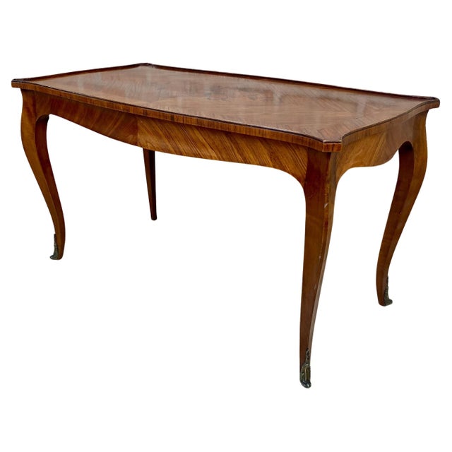 French Marquetry Bronze Ormolu Mounted Center or Coffee Table, 1920s For Sale - Image 15 of 18