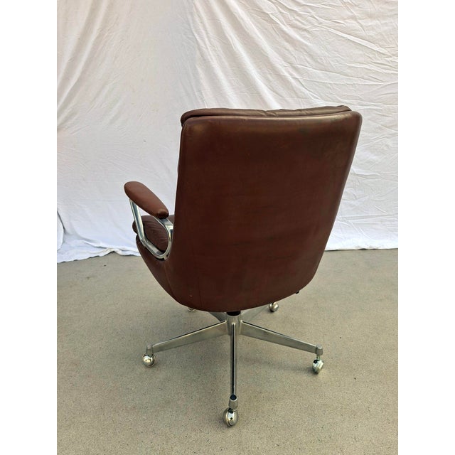 1970s Leather Office Chair, 1970s For Sale - Image 5 of 6
