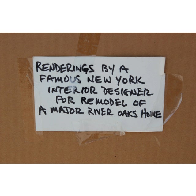 Paint River Oaks Home Interior Painting of a Dining Room Modern Watercolor Late 20th Century For Sale - Image 7 of 9