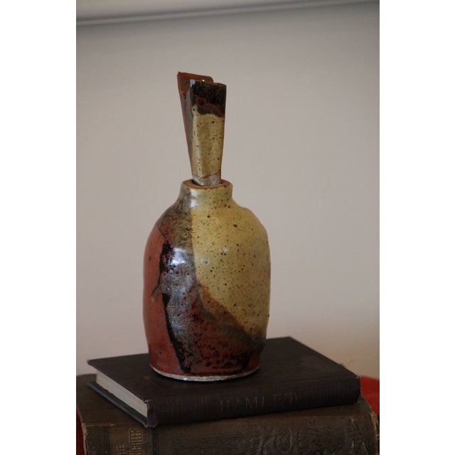 One-of-a-Kind, Artist-Signed Studio Pottery Brutalist Bottle and Stopper For Sale - Image 6 of 11