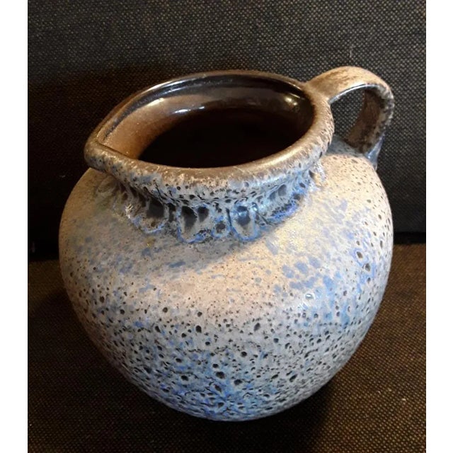 German Bulbous Fat Lava Style Ceramic 606-24 Vase, 1970s, in Good conditions. Designed 1970 to 1979