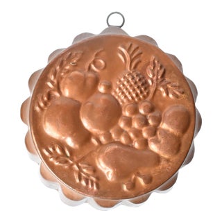 Vintage Copper Fruit Jelly Mold For Sale