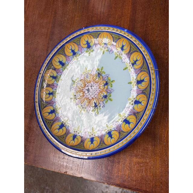 Ceramic Portuguese Hand Painted Ceramic Wall Plate For Sale - Image 7 of 12