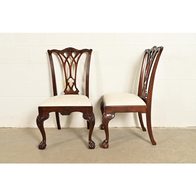 Drexel Heritage Chippendale Carved Mahogany Dining Chairs, Set of Six For Sale In South Bend - Image 6 of 14