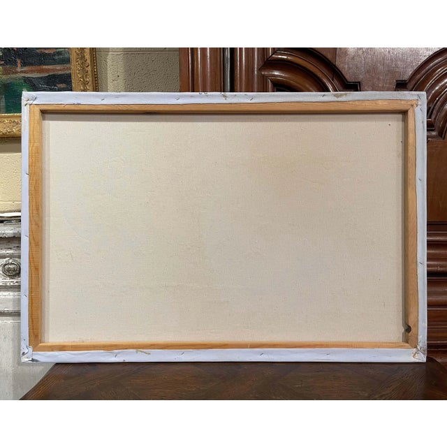 Pair of Mid-Century Parisian Scenes Oil on Canvas Paintings Signed C. Burnett For Sale - Image 12 of 13