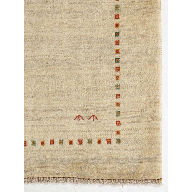 Vintage Hand-Knotted Persian Gabbeh Rug 4'10" X 6'8" For Sale - Image 4 of 5