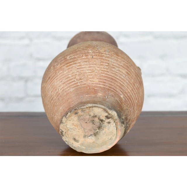 18th Century Chinese Qing Dynasty Terracotta Concentric Line Water Vessel For Sale - Image 9 of 13