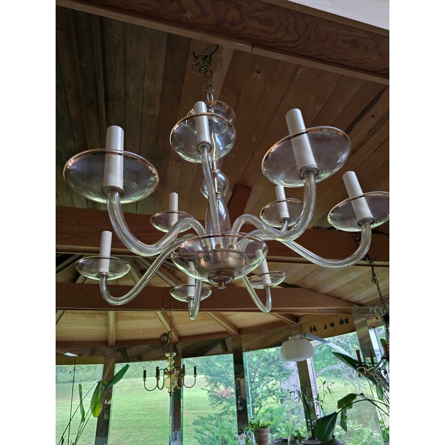 Mid-Century Modern Vintage Mid Century Modern Murano Style Nos Chandelier For Sale - Image 3 of 10
