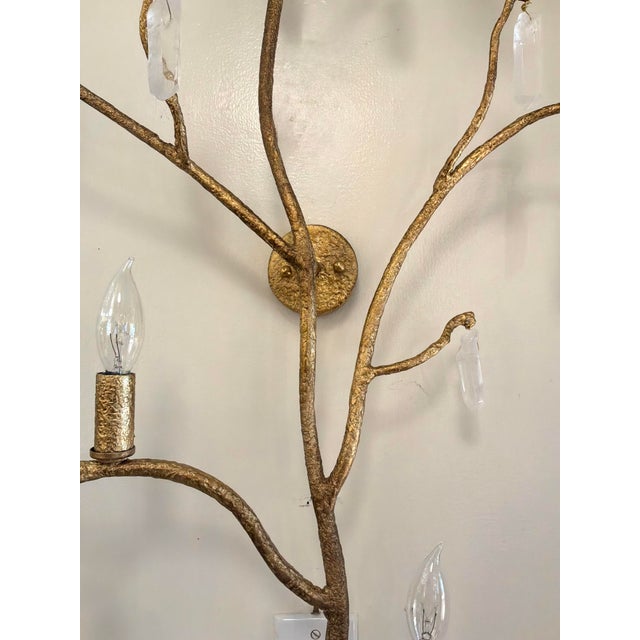 Metal Currey & Co Forest Wall Sconces - Pair For Sale - Image 7 of 9
