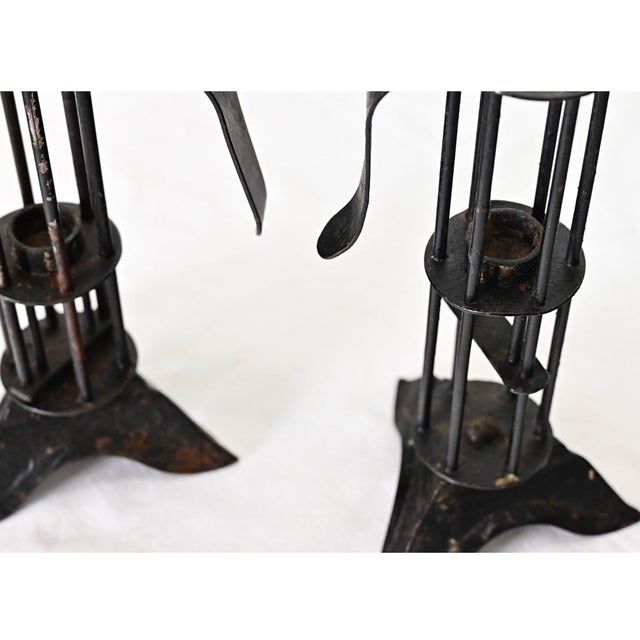 Pair of French 19th Century Iron Candle Stables For Sale - Image 9 of 10