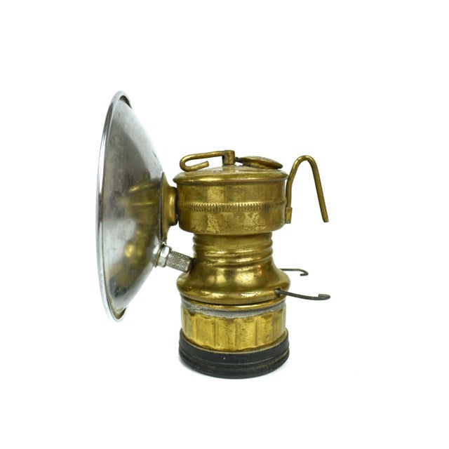 Mid 20th Century Brass Miners Lamp With Reflector Chairish