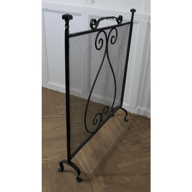 Large Wrought Iron Fire Screen, 1890s For Sale - Image 3 of 8