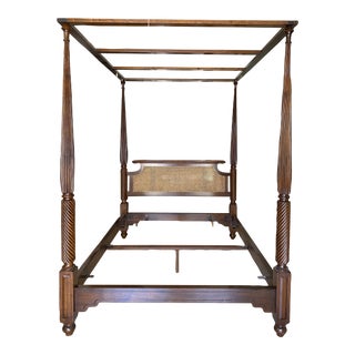 Late 20th Century British Khaki Lord Mountbatten Four Poster Bed For Sale