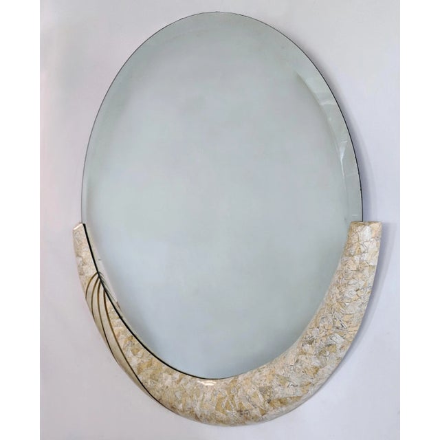 Maitland - Smith Maitland Smith Style Tessellated Stone & Brass Wall Mirror For Sale - Image 4 of 9