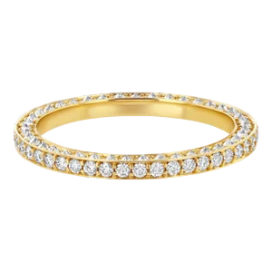 18k Yellow Gold White Diamond Band Size 5.5
