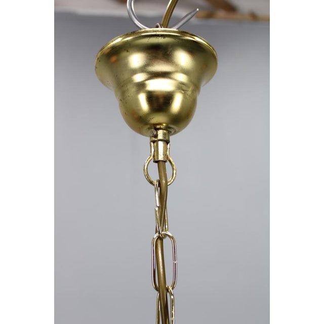 Mid-Century Modern Italian Glass and Brass Pendant Light, 1960s For Sale - Image 6 of 12