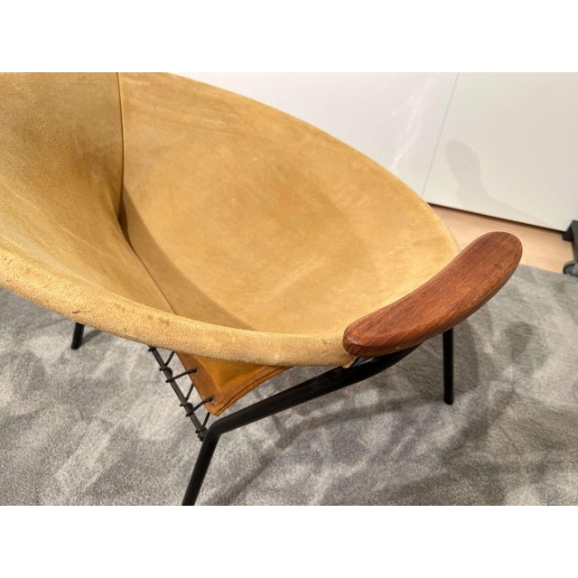 Black Set of Suede Balloon Chairs attributed to Hans Olsen For Sale - Image 8 of 18