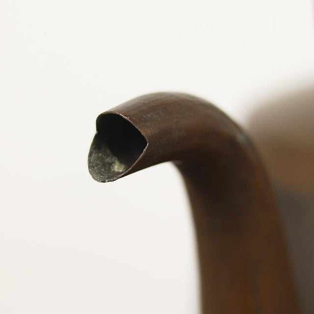 Rustic Extremely Large 19th Century Hammered Copper Teapot with Patina For Sale - Image 3 of 12