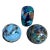 Vintage Trio of Dark Blue and Green Glass Paperweights For Sale