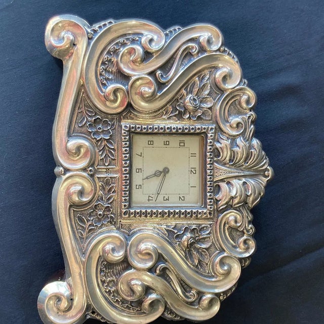 19th Century Large Clock in Silver, 1887 For Sale - Image 11 of 14