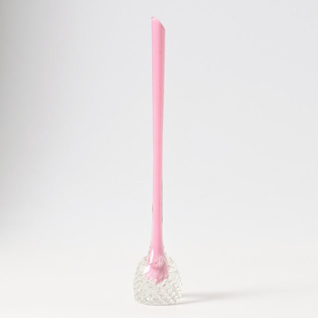 Mid-Century Modern Pink Opaline Glass Flute Vase from Empoli, 1960s For Sale - Image 3 of 10