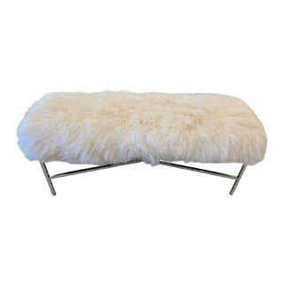 Wilshire Mongolian Lamb White Fur Bench For Sale