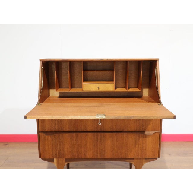 Mid 20th Century Mid Century Modern Vintage Teak Bureau Secretaire Desk by S Form Danish Style For Sale - Image 5 of 10