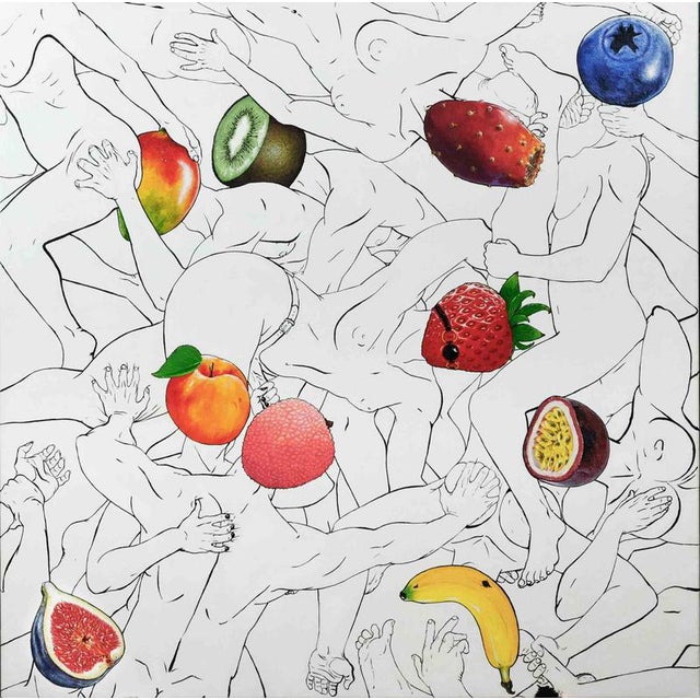 EMPHI, Fruit Salad, 2020, Acrylic on Canvas For Sale