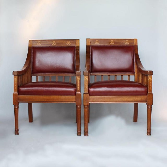 Brown Armchairs, 1890s, Set of 2 For Sale - Image 8 of 8