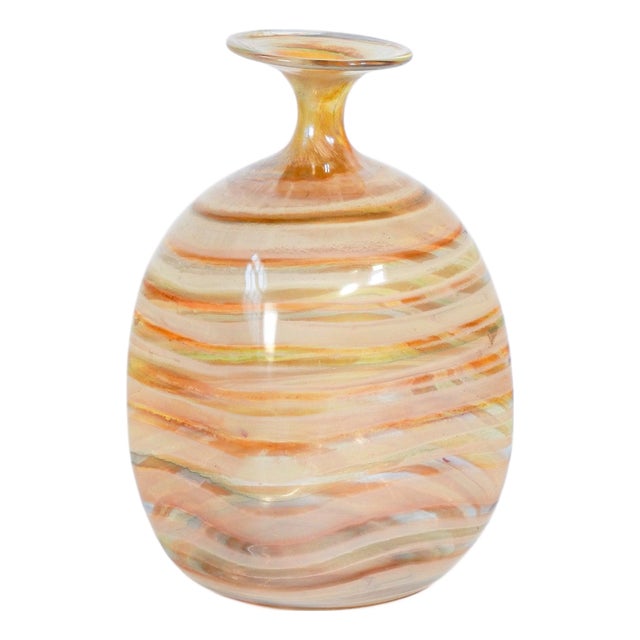 Scandinavian Polychrome Blown Glass Vase For Sale