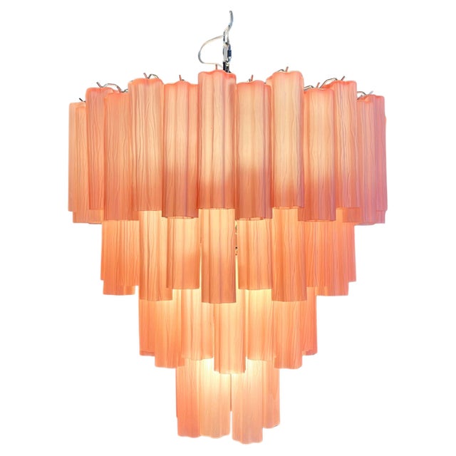 Handmade Murano Glass Chandelier with 80 Pink Tubes from Justfurnituress SRL For Sale - Image 15 of 15