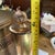 Mid-Century Modern Vintage Footed Pierced Brass Coal Scuttle Bucket and Tall Duck Matchstick Holder For Sale - Image 3 of 12