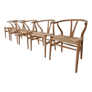 CH24 Wishbone Chairs by Carl Hansen & Son, Denmark, Set of 5 For Sale