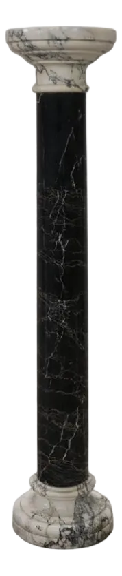 Antique Black and White Marble Column, 1800s