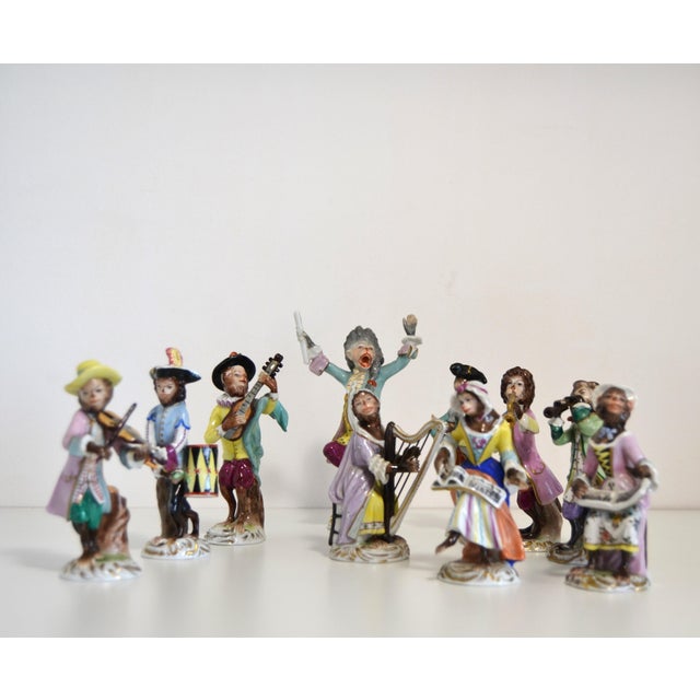 1950s Porcelain Figurine from the Series Monkey Band from Volkstedt Manufactory, Germany, 1940s For Sale - Image 5 of 9