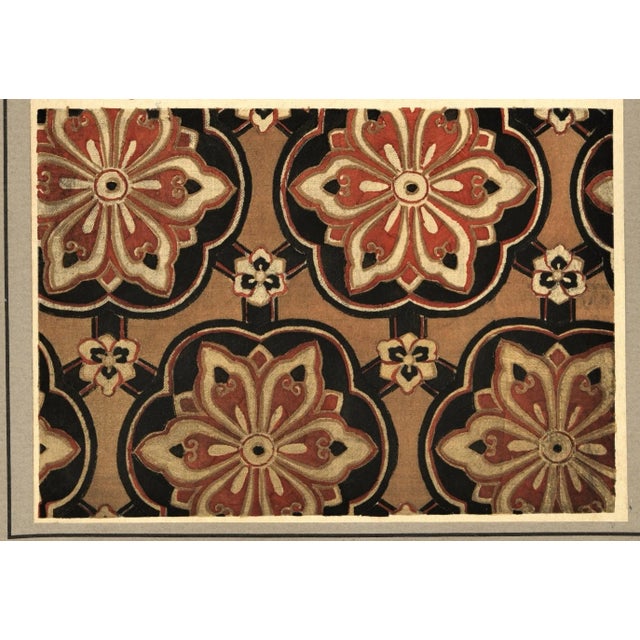 1924 Japanese Silk Textile Design Lithograph For Sale - Image 4 of 4