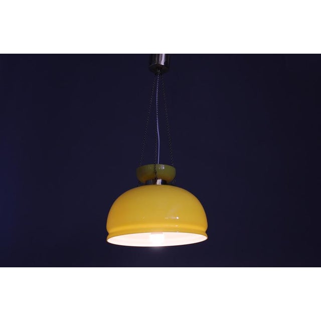 Yellow Glass Pendant Light, Czechoslovakia, 1970s For Sale - Image 11 of 12