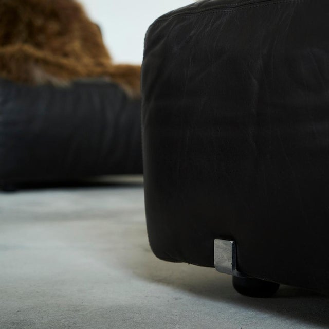 1970s Sectional Sofa Set in Leather by Durlet, 1970s, Set of 5 For Sale - Image 5 of 18