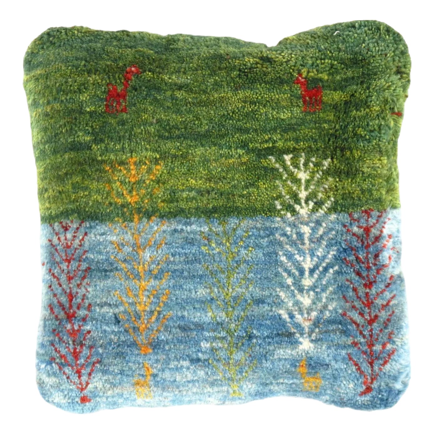 Fine Hand Knotted Persian Gabbeh Pillow | Chairish