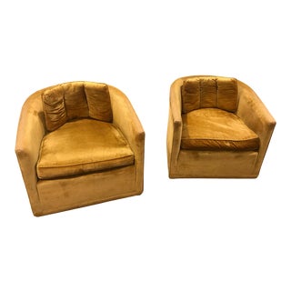 1970s Interior Crafts Swivel Club Chairs - A Pair For Sale
